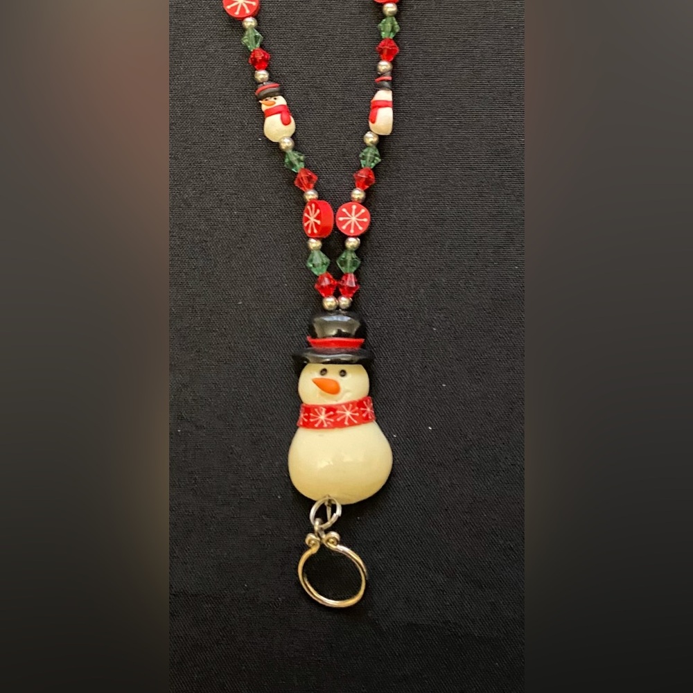 Key/badge holder Snowman